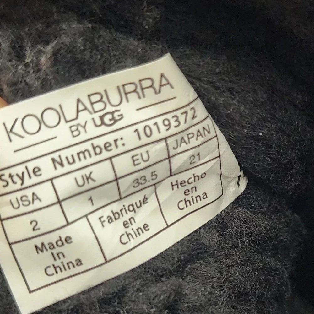 Koolaburra by UGG Size 2 Black Victoria Short Bow Suede Faux Fur Winter Boots